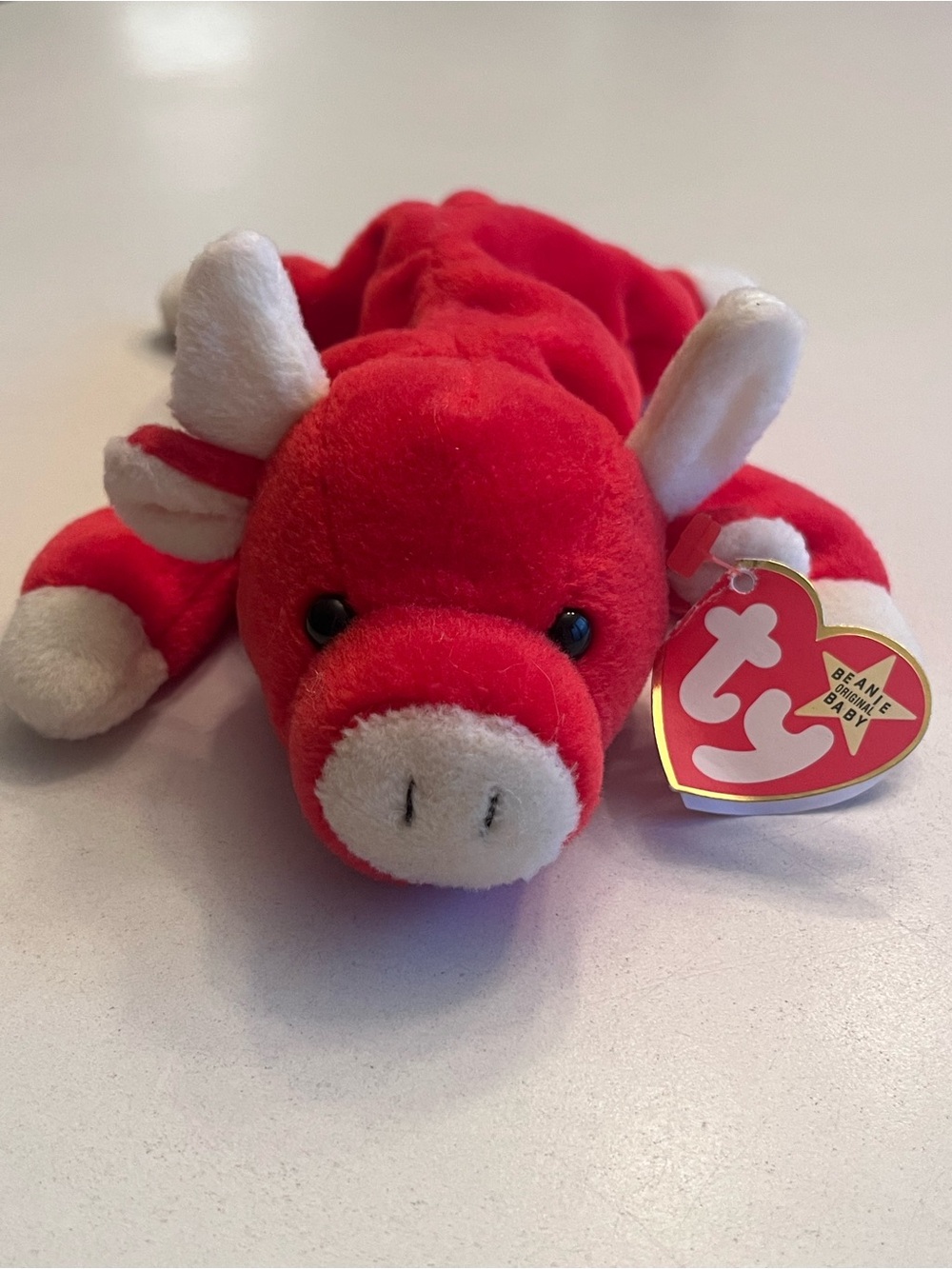 TY Beanie Baby Snort Red Bull Plush Toy - Soft Collectible